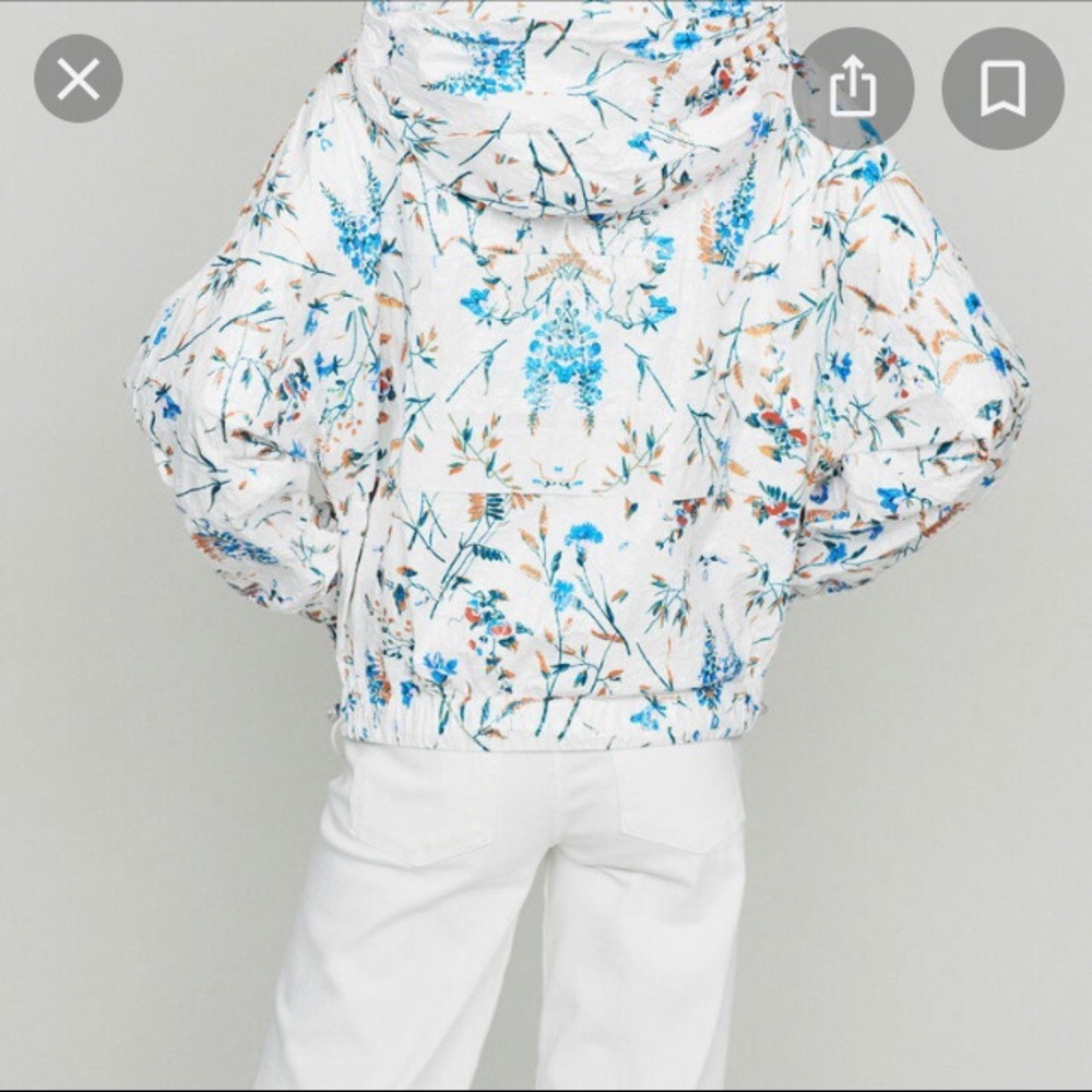 NWT High End BOHO Maje Hooded Floral Fall Winter Windbreaker Jacket - Picture 2 of 7